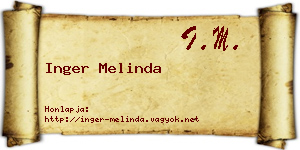 Inger Melinda névjegykártya